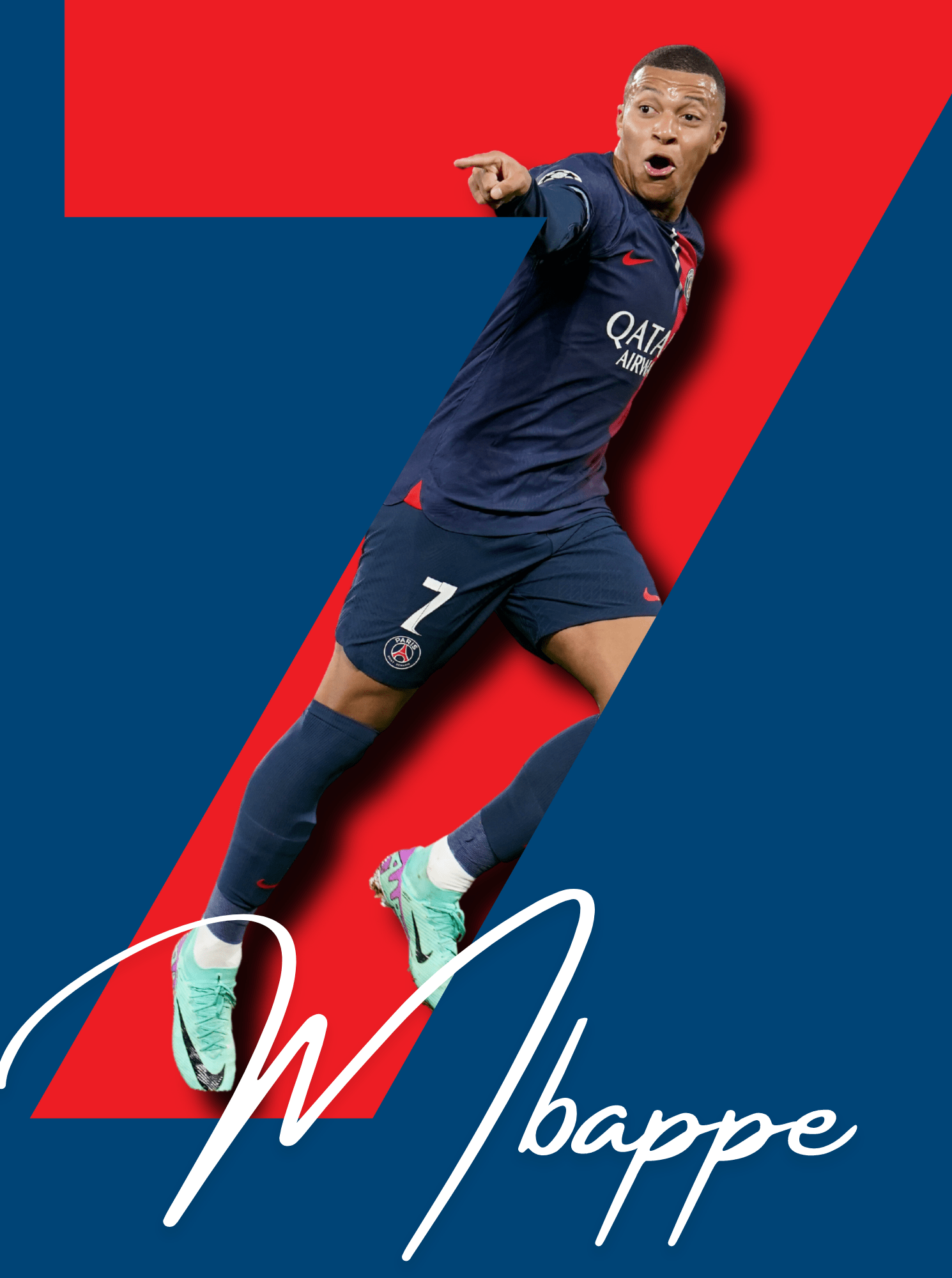 Kylian Mbappé, Football Phenomenon, Premium Aluminum Metal Poster, Magnetic Mounting