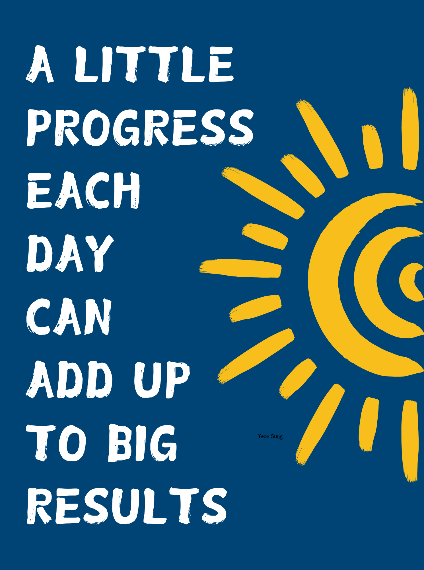 Little Progress, Motivation, Premium Aluminum Metal Poster, Magnetic Mounting