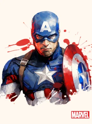 Captain America, Marvel, Premium Aluminum Metal Poster, Magnetic Mounting