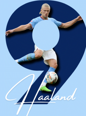 Erling Haaland, Football Powerhouse, Premium Aluminum Metal Poster, Magnetic Mounting