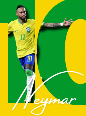 Neymar, Football Star, Premium Aluminum Metal Poster, Magnetic Mounting