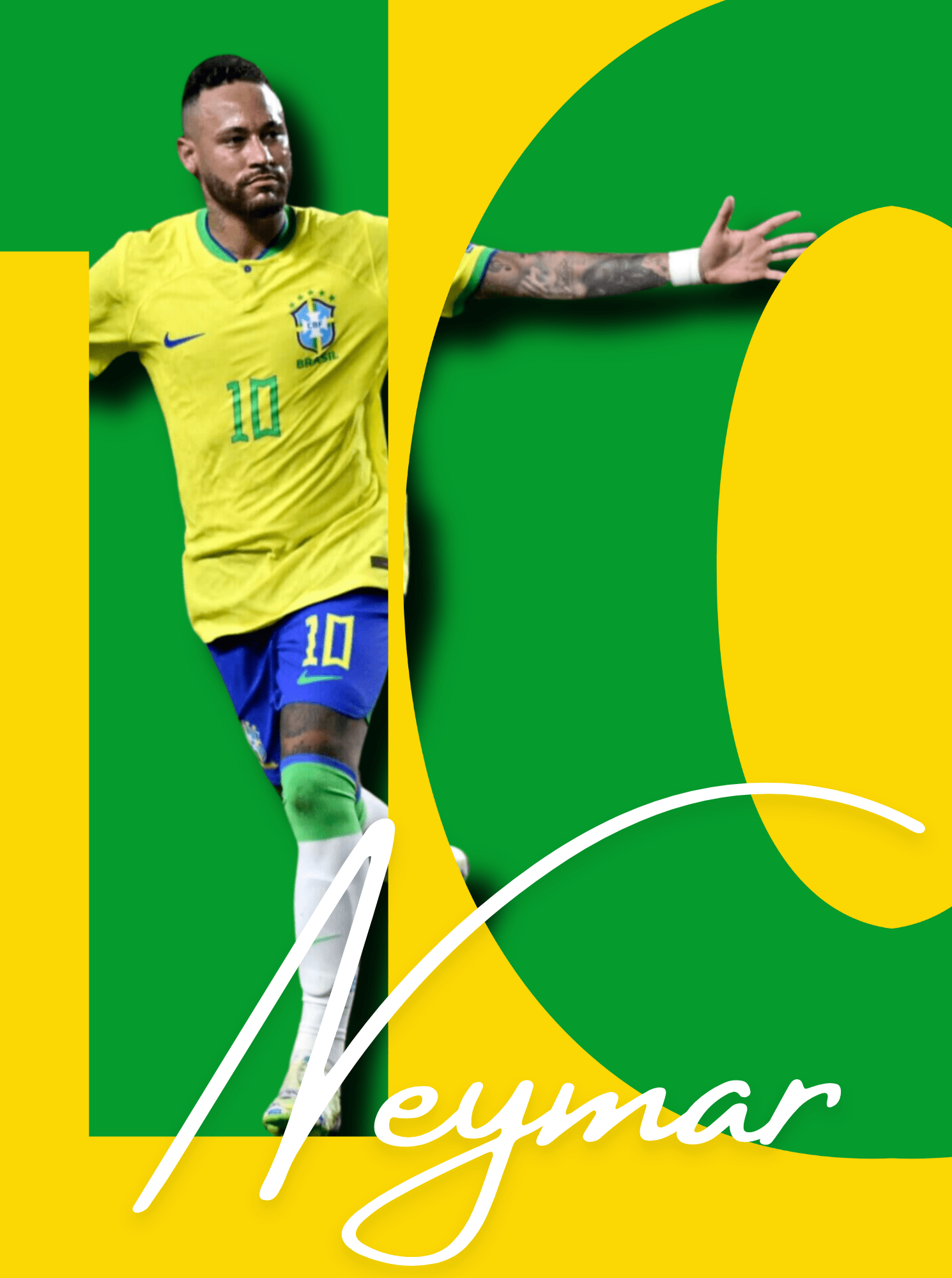 Neymar, Football Star, Premium Aluminum Metal Poster, Magnetic Mounting