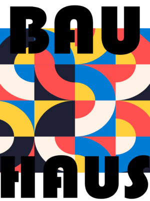 Bauhaus Abstract Art 5, Premium Aluminum Metal Poster, Magnetic Mounting