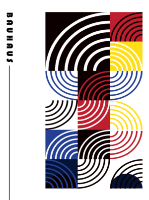 Bauhaus Abstract Art 7, Premium Aluminum Metal Poster, Magnetic Mounting