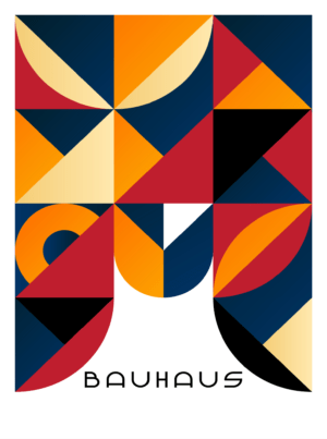 Bauhaus Abstract Art 11, Premium Aluminum Metal Poster, Magnetic Mounting