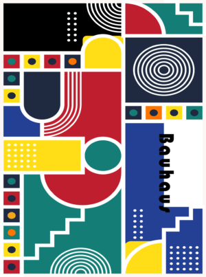 Bauhaus Abstract Art 13, Premium Aluminum Metal Poster, Magnetic Mounting