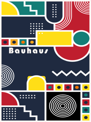 Bauhaus Abstract Art 14, Premium Aluminum Metal Poster, Magnetic Mounting