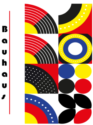 Bauhaus Abstract Art 20, Premium Aluminum Metal Poster, Magnetic Mounting