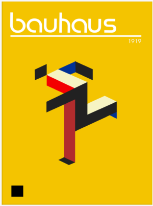 Bauhaus Abstract Art 22, Premium Aluminum Metal Poster, Magnetic Mounting