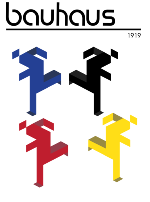 Bauhaus Abstract Art 23, Premium Aluminum Metal Poster, Magnetic Mounting