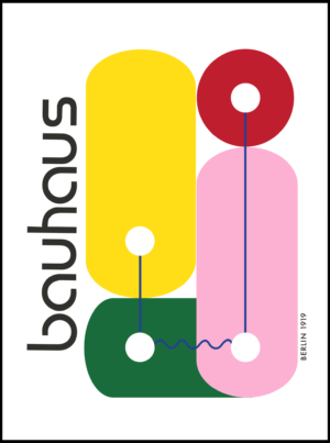 Bauhaus Abstract Art 24, Premium Aluminum Metal Poster, Magnetic Mounting