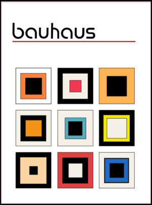 Bauhaus Abstract Art 25, Premium Aluminum Metal Poster, Magnetic Mounting
