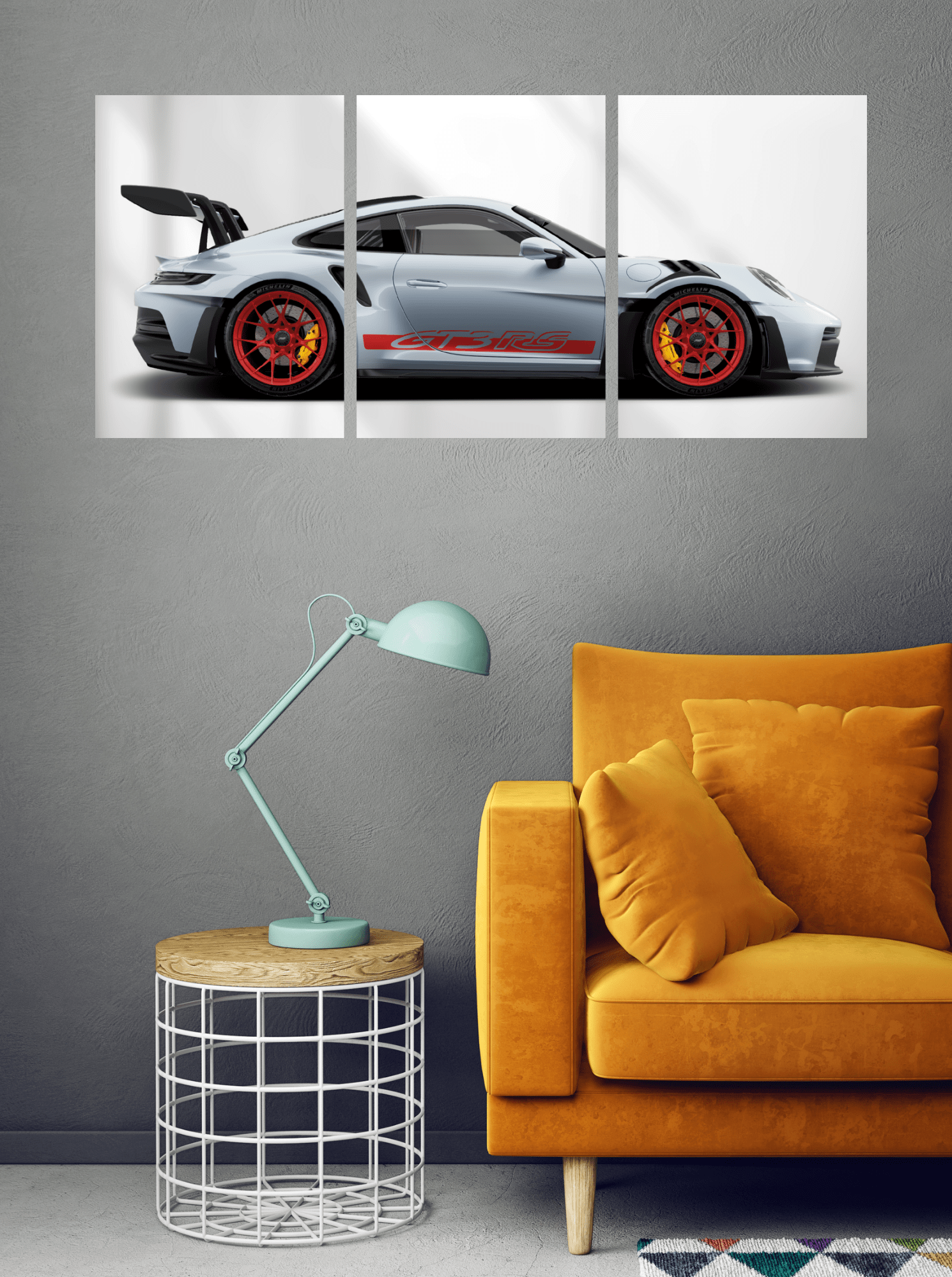 Porsche 911 GT3 RS, Sports Car, Premium Aluminum Metal Poster, Magnetic Mounting